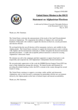 Statement by the Delegation of the United States on the presidential elections in Afghanistan, held on 5 April 2014