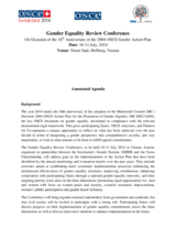 Gender Equality Review Conference, 10-11 July 2014: Annotated Agenda