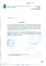 Response by the Delegation of Belgium to the Questionnaire on the Code of Conduct on Politico-Military Aspects of Security