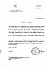 Response by the Delegation of Slovakia to the Questionnaire on the Code of Conduct on Politico-Military Aspects of Security Response by the Delegation of Slovakia to the Questionnaire on the Code of Conduct on Politico-Military Aspects of Security