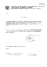 Response by the Delegation of Armenia to the Questionnaire on the Code of Conduct on Politico-Military Aspects of Security