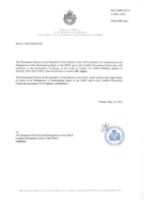 Response by the Delegation of San Marino to the Questionnaire on the Code of Conduct on Politico-Military Aspects of Security