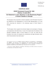 Statement by the Greek Presidency of the Council of the EU on the so-called “parliamentary elections” in the occupied Tskhinvali region, held on 8 June 2014