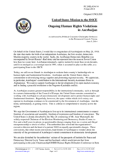Statement by the Delegation of the United States on the deteriorating human rights situation in Azerbaijan