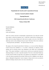 Opening Remarks by H.E. Amb. Lamberto Zannier