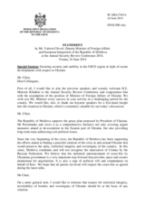 Statement by Mr. Valeriu Chiveri, Deputy Minister of Foreign Affairs and European Integration