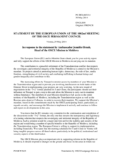 Statement by the Greek Presidency of the Council of the EU in response to the report by the Head of the OSCE Mission to Moldova, Ambassador Jennifer Brush