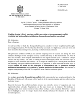 Statement by Mr. Valeriu Chiveri, Deputy Minister of Foreign Affairs and European Integration 