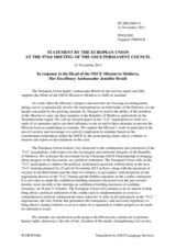 Statement by the Lithuanian Presidency of the Council of the EU in response to the report by the Head of the OSCE Mission to Moldova, Ambassador Jennifer Leigh Brush