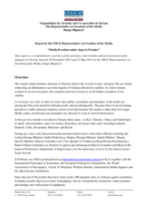 Report by the OSCE Representative on Freedom of the Media “Media Freedom under siege in Ukraine”
