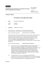 Giornale della 754a Seduta plenaria del Foro di cooperazione per la sicurezza