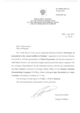 Informal Briefing, Protection of Journalists in the Armed Conflict, 3 July, 13:15