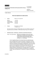Journal der 998. Plenarsitzung des Ständigen Rates 