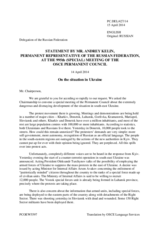 Statement by the Delegation of the Russian Federation on the current challenges for security in the OSCE area