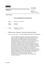 Journal der 994. Plenarsitzung des Ständigen Rates 