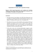 Report by OSCE Special Representative and Co-ordinator for Combating Trafficking in Human Beings, Maria Grazia Giammarinaro, following her visit to the Republic of Azerbaijan, 23-26 September 2012