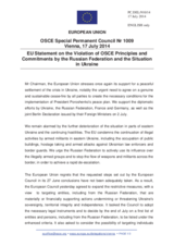Statement by the Italian EU Presidency on the ongoing violations of OSCE principles and commitments by the Russian Federation and the situation in Ukraine