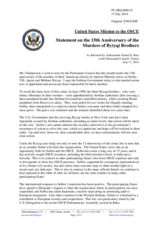Statement by the Delegation of the United States of America on the 15th anniversary of the disappearance of Agron, Mehmet, and Ylli Bytyqi in Serbia