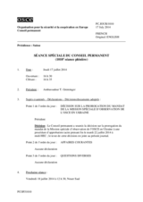 Journal de la 1010ème séance spéciale du Conseil permanent