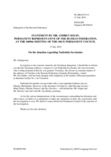 Statement by the Delegation of the Russian Federation on the abduction of Ukrainian servicewoman Ms. N. Savchenko