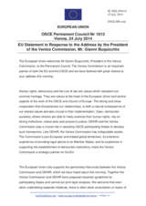 Statement by the Italian EU Presidency in response to the address by the President of the Venice Commission, Mr. Gianni Buquicchio