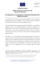 Statement by the Italian EU Presidency on the abduction of Ukrainian servicewoman Ms. N. Savchenko