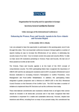 Video Address by H.E. Amb. Lamberto Zannier, Secretary General