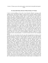 Session 1, Statement by Ms. Saraswathi Menon, Director of Policy Division, UN Women