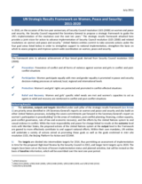 UN Strategic Results Framework on Women, Peace and Security: 2011-2020