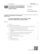 Convention on the Elimination of All Forms of Discrimination against Women, General recommendation No. 30 on women in conflict prevention, conflict and post-conflict situations
