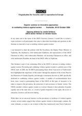 Opening address by Jamila Seftaoui, OSCE Senior Adviser on Gender Issues