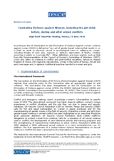 Combating Violence against Women, including the girl child, before, during and after armed conflicts