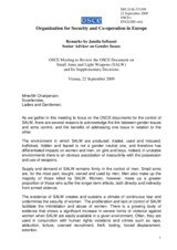 Remarks by Jamila Seftaoui, OSCE Meeting to Review the OSCE Document on Small Arms and Light Weapons (SALW), 22 September 2009
