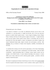 Presentation by Jamila Seftaoui, OSCE Senior Adviser on Gender Issues, at the symposium on violence against women, Vienna, 8 June 2009.