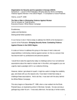 Speech by Todd Minerson, Executive Director, White Ribbon Campaign at the symposium on violence against women, Vienna, 8 June 2009.