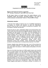 Report by Jamila Seftaoui, OSCE Senior Adviser on Gender Issues, to the Forum for Security Co-operation