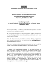 Concluding remarks by Jamila Seftaoui - OSCE Senior Adviser on Gender Issues