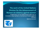 Presentation by Gemma Connell, United Nations Division for the Advancement of Women (UNDAW)