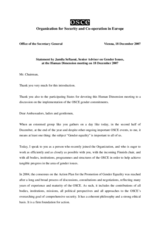 Statement by the Senior Adviser on Gender Issues at the Human Dimension meeting
