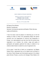 Opening statement by Special Envoy Piere Chevalier, 2006 Belgian OSCE Chairmanship