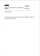 Contribution by the OSCE Delegation of Tajikistan