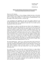 Report by the Chairman of the Forum for Security Co-operation