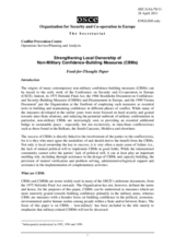 Strengthening Local Ownership of Non-Military Confidence-Building Measures