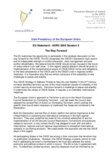 Statement by the Irish Presidency of the European Union, Session 4