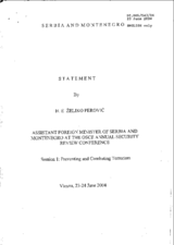 Statement by Mr. Zejlko Petrovic, Assistant Foreign Minister of Serbia and Montenegro