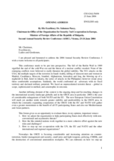 Opening Address By Solomon Passy, Chairman-in-Office of the OSCE, Minister of Foreign Affairs of the Republic of Bulgaria