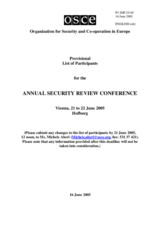 Provisional list of participants