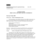 Agenda: First Annual Security Review