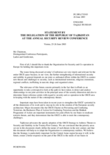 Statement by the Tajikistan Delegation to the OSCE, closing session Statement by the Tajikistan Delegation to the OSCE, closing session