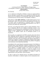 Statement by Ion Stavila, Deputy Minister of Foreign Affairs of the Republic of Moldova, working group C Statement by Ion Stavila, Deputy Minister of Foreign Affairs of the Republic of Moldova, working group C